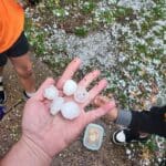 1.25" size hail St Paul, MN. Huge hail stones causes hail damage to roofs